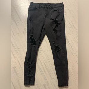 Fashion Nova Gray Skinny Jeans Ripped Size 13